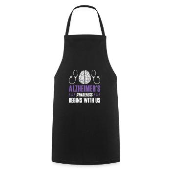 Alzheimer's Awareness Brain Doctors Health - Cooking Apron - black - Front - AI Model Male 185 dark (185cm)