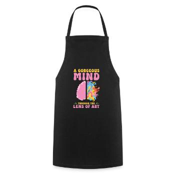 Mois de la sensibilisation artistique pour - Tablier de cuisine - noir - Devant - AI Model Male 185 dark (185cm)