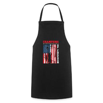 USA Independence American Flag Freedom Sports - Cooking Apron - black - Front - AI Model Male 185 dark (185cm)