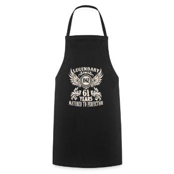Vintage birthday shirt 61 years birthday retro - Cooking Apron - black - Front - AI Model Male 185 dark (185cm)