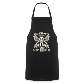 Chemise d’anniversaire vintage 45 ans anniversaire rétro - Tablier de cuisine - noir - Devant - AI Model Male 185 dark (185cm)