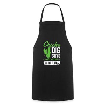 Arborist Tree Cutter Chainsaw Lumberjack - Cooking Apron - black - Front - AI Model Male 185 dark (185cm)