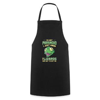 Lizard Reptilian Agenda Conspiracy Theory - Cooking Apron - black - Front - AI Model Male 185 dark (185cm)