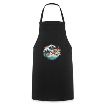 Kawaii Neko Ramen Amateurs de cuisine japonaise - Tablier de cuisine - noir - Devant - AI Model Male 185 dark (185cm)