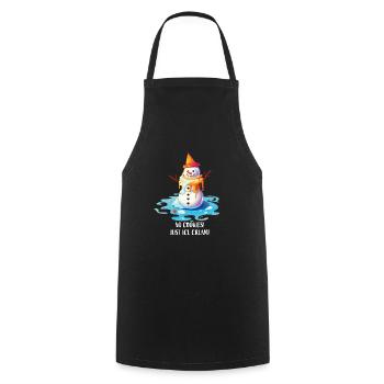Christmas in July Snowman Ice Cream - Cooking Apron - black - Front - AI Model Male 185 dark (185cm)