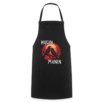 Valhalla | T-shirt Viking Warrior | Corbeau d’Odin - Tablier de cuisine - noir - Devant - AI Model Male 185 dark (185cm)