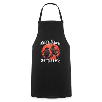 Odins Augen | Wikinger T-shirt | Odins Raben - Kochschürze - Schwarz - Vorne - AI Model Male 185 dark (185cm)