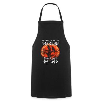Grimnir | Raben Gott T-Shirt | Hugin und Munin - Kochschürze - Schwarz - Vorne - AI Model Male 185 dark (185cm)