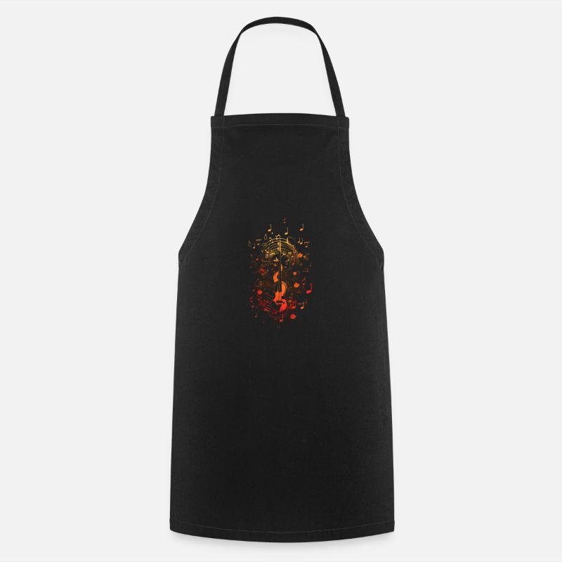 Music Classic Notes - Cooking Apron - black