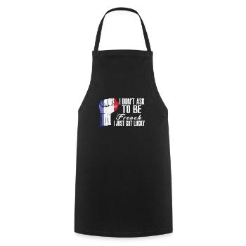 Fierté française Drapeau français cultivé - Tablier de cuisine - noir - Devant - AI Model Male 185 dark (185cm)