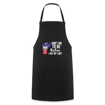 Fierté haïtienne Drapeau haïtien cultivé - Tablier de cuisine - noir - Devant - AI Model Male 185 dark (185cm)
