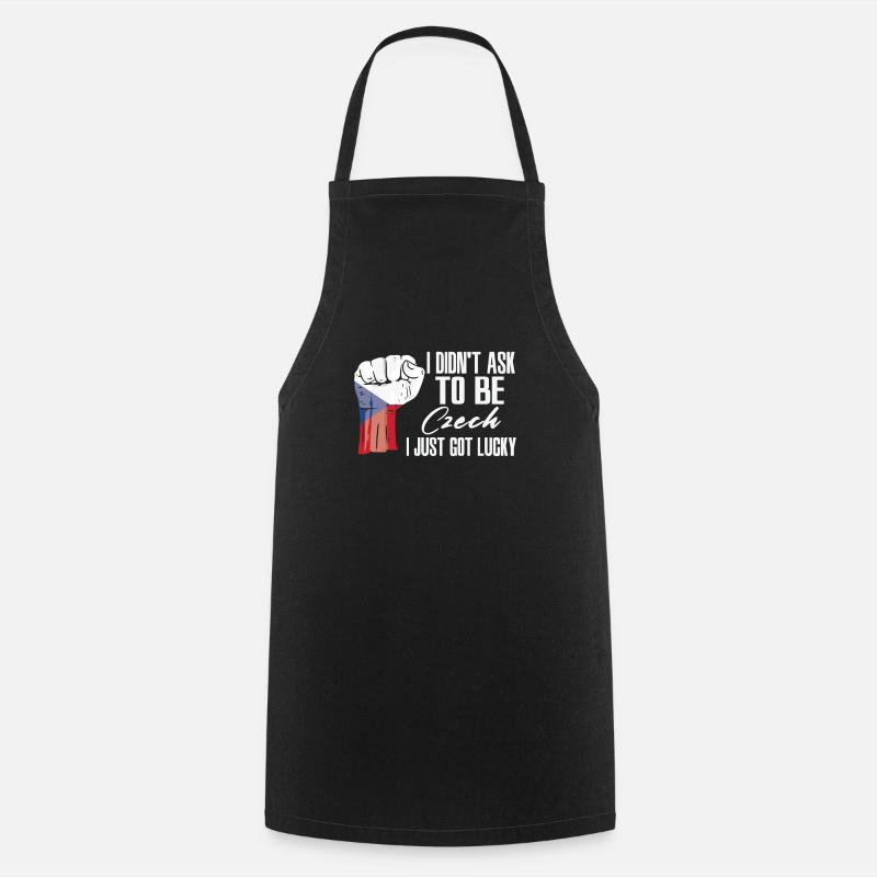 Czech Pride Czech Republic Flag Grown Czech Roots - Cooking Apron - black