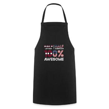 Latvian American Patriot USA Grown Latvia US Flag - Cooking Apron - black - Front - AI Model Male 185 dark (185cm)