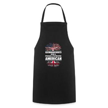 Georgian American Patriot USA Grown Georgia US - Cooking Apron - black - Front - AI Model Male 185 dark (185cm)