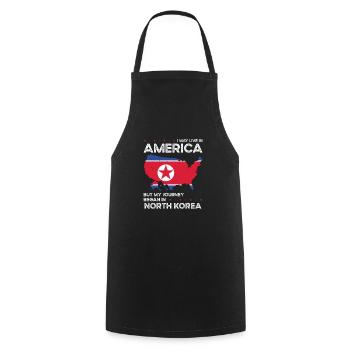 Nordkorea Amerikanischer Patriot USA Gewachsen - Kochschürze - Schwarz - Vorne - AI Model Male 185 dark (185cm)