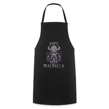 RuneCraft Gift for Norsemen Fans - Cooking Apron - black - Front - AI Model Male 185 dark (185cm)