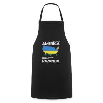 Rwandan American Patriot USA Grown Rwanda US Flag - Cooking Apron - black - Front - AI Model Male 185 dark (185cm)