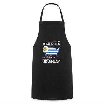 Uruguayen American Patriot USA cultivé - Tablier de cuisine - noir - Devant - AI Model Male 185 dark (185cm)
