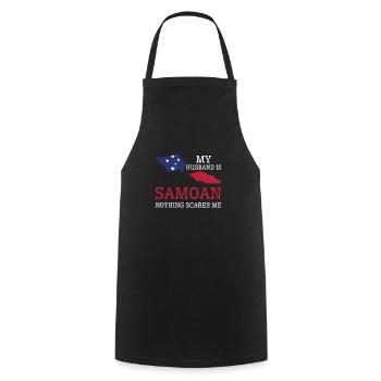 Nothing Scares Me My Wife Is Samoan Husband Samoa - Cooking Apron - black - Front - AI Model Male 185 dark (185cm)