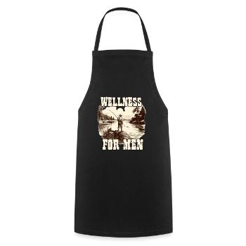 Angler gifts fishing t-shirt for hobby fishermen - Cooking Apron - black - Front - AI Model Male 185 dark (185cm)