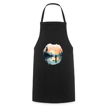 Fly fisherman romance angler t shirt for anglers - Cooking Apron - black - Front - AI Model Male 185 dark (185cm)