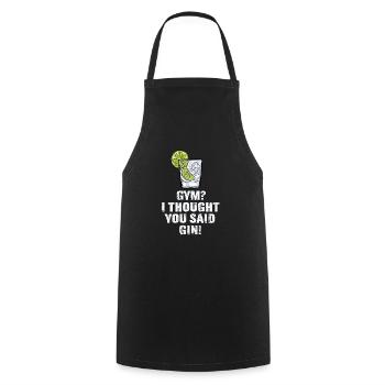 Gin binge drinking sayings celebration gin fan - Cooking Apron - black - Front - AI Model Male 185 dark (185cm)
