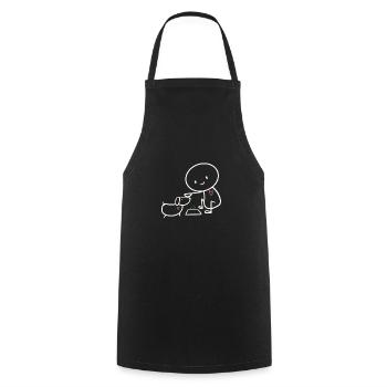 Cadeau mignon pour les propriétaires de chiens - Tablier de cuisine - noir - Devant - AI Model Male 185 dark (185cm)