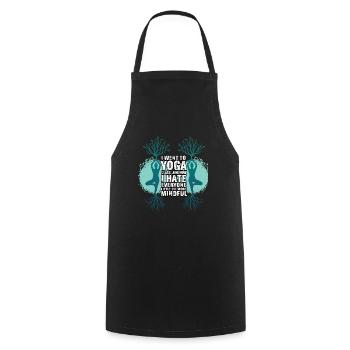 Anti Yoga Sarcastique Yoga Saying - Tablier de cuisine - noir - Devant - AI Model Male 185 dark (185cm)