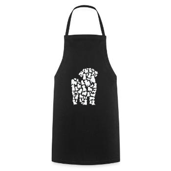 Caniche Chien Maman Caniche Papa - Tablier de cuisine - noir - Devant - AI Model Male 185 dark (185cm)