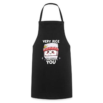 amant sushi motif Japon hommes et femmes sushi - Tablier de cuisine - noir - Devant - AI Model Male 185 dark (185cm)