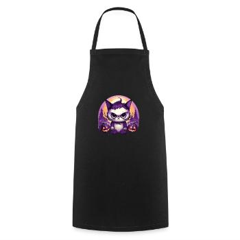 Halloween Chibi Chat Kawaii Costume d'Halloween - Tablier de cuisine - noir - Devant - AI Model Male 185 dark (185cm)