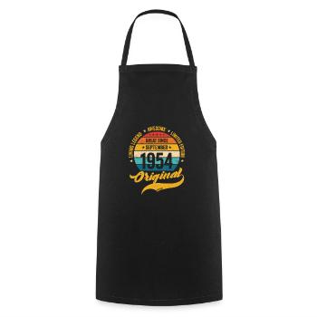 Retro 70 Years September 1954 Birthday Vintage - Cooking Apron - black - Front - AI Model Male 185 dark (185cm)