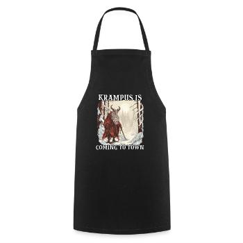 Krampus T | Krampus Costume | Scary Santa Claus - Cooking Apron - black - Front - AI Model Male 185 dark (185cm)