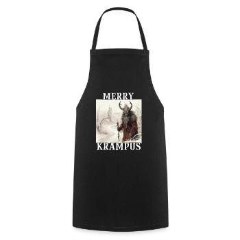 Merry Krampus | Kramperl | Krampus Kostüm - Kochschürze - Schwarz - Vorne - AI Model Male 185 dark (185cm)