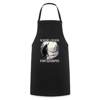 Krampus T Dämonischer Weihnachtsmann Kramperl - Kochschürze - Schwarz - Vorne - AI Model Male 185 dark (185cm)
