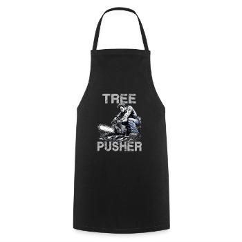 T-shirt de bûcheron | Tenue amusante de forestier - Tablier de cuisine - noir - Devant - AI Model Male 185 dark (185cm)