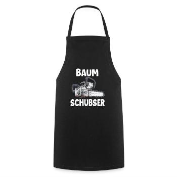 Holzfäller T | Lustiges Kettensägen Motiv | - Kochschürze - Schwarz - Vorne - AI Model Male 185 dark (185cm)