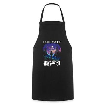 Hiking T for Hiking Fans & Nature Lovers - Cooking Apron - black - Front - AI Model Male 185 dark (185cm)