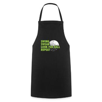Swing Swear Look For Repeat Funny Golf Golfer - Cooking Apron - black - Front - AI Model Male 185 dark (185cm)