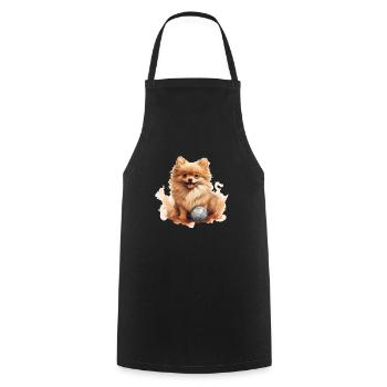 Süßes Zwergsitz Pomeranian T Hundehalter Gassi - Kochschürze - Schwarz - Vorne - AI Model Male 185 dark (185cm)