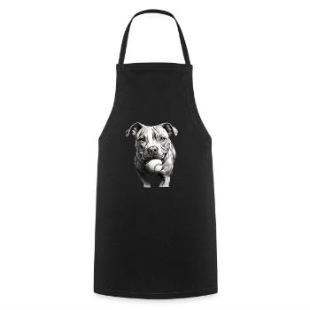 Pitbull Propriétaire de chien Vêtements de - Tablier de cuisine - noir - Devant - AI Model Male 185 dark (185cm)