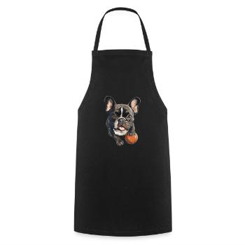 Cute French Bulldog dog holder T for Frenchie fans - Cooking Apron - black - Front - AI Model Male 185 dark (185cm)