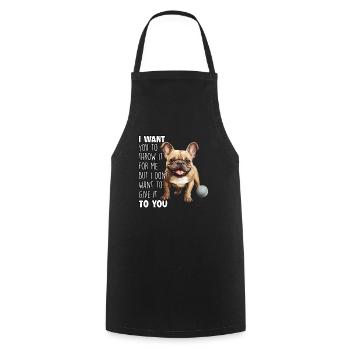 French Bulldog Dog Lover Frenchie - Cooking Apron - black - Front - AI Model Male 185 dark (185cm)
