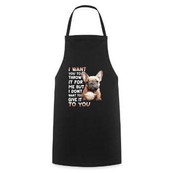 Frenchie Dog Lover Bouledogue français - Tablier de cuisine - noir - Devant - AI Model Male 185 dark (185cm)