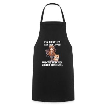 Cute dog mom t-shirt for female dog owners dogs - Cooking Apron - black - Front - AI Model Male 185 dark (185cm)