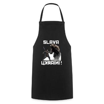 Slava Ukraini Soldiers T Support Ukraine Soldiers - Cooking Apron - black - Front - AI Model Male 185 dark (185cm)