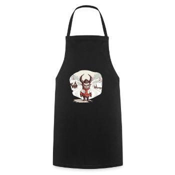 Krampus Böser Weihnachtsmann Kramperl Krampus - Kochschürze - Schwarz - Vorne - AI Model Male 185 dark (185cm)
