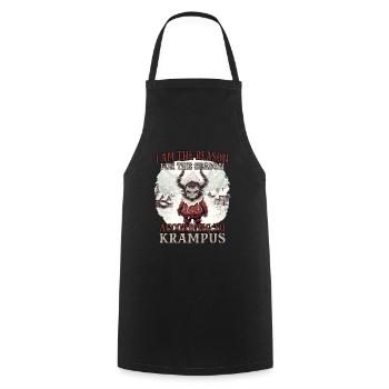 Krampus T Dämonischer Weihnachtsmann Kramperl - Kochschürze - Schwarz - Vorne - AI Model Male 185 dark (185cm)