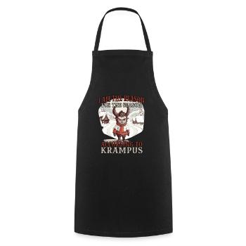 Merry Krampus | Kramperl | Krampus Weihnachtsmann - Kochschürze - Schwarz - Vorne - AI Model Male 185 dark (185cm)
