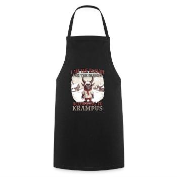 Der Krampus Kommt | Kramperl | Krampus Kostüm - Kochschürze - Schwarz - Vorne - AI Model Male 185 dark (185cm)